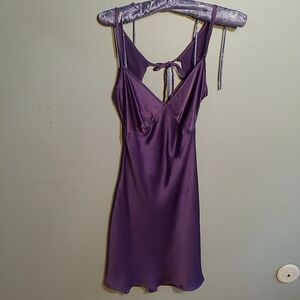 VICTORIA'S SECRET XS SILK PURPLE LINGERIE NIGHTGOWN SLIP Vintage
